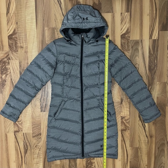 Under Armour Womens Grey Puffer Jacket Long Winter Coat XS - Picture 8 of 10